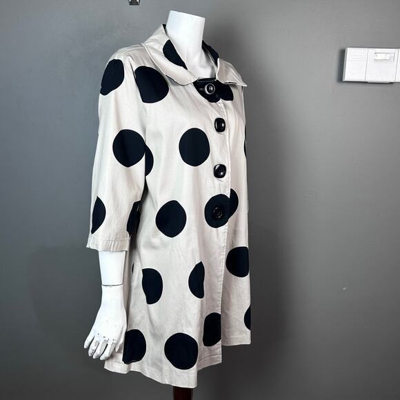 Talie jacket large NWT trench spring cotton polka dot lightweight neutrals‎ - Picture 3 of 13